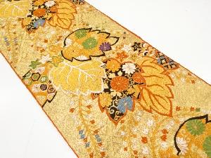 アンティーク　桐に菊唐草模様織り出し袋帯（材料）